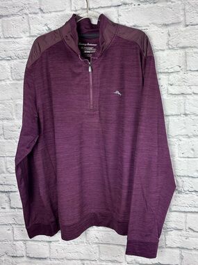 Tommy Bahama IslandZone 1/4 Zip Pullover XL Purple Stretch Golf Top